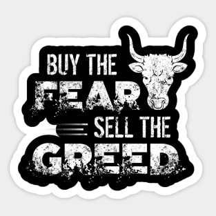 Vintage Buy The Fear Sell The Greed Investing Sticker